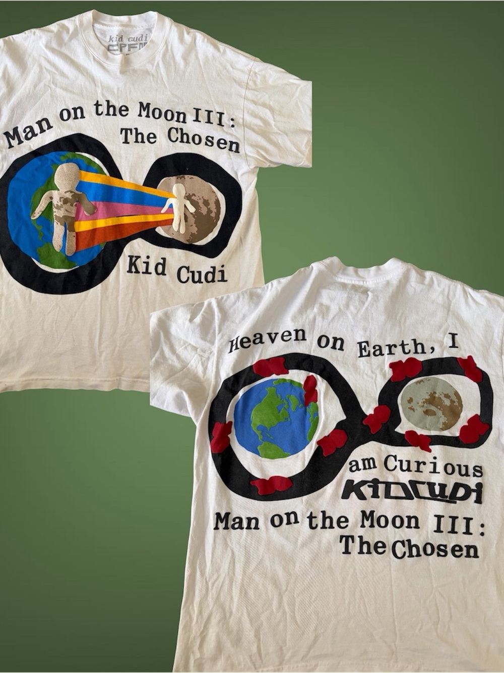 Cactus Plant Flea Market White Multicolor 'Man on the Moon III' Graphic Tee